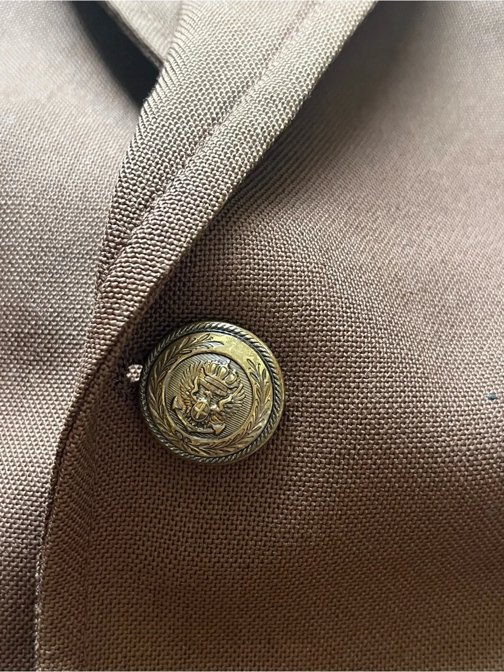 Men's Brown Two-Button Blazer with Gold Lining Botany 500 Size See Photos*